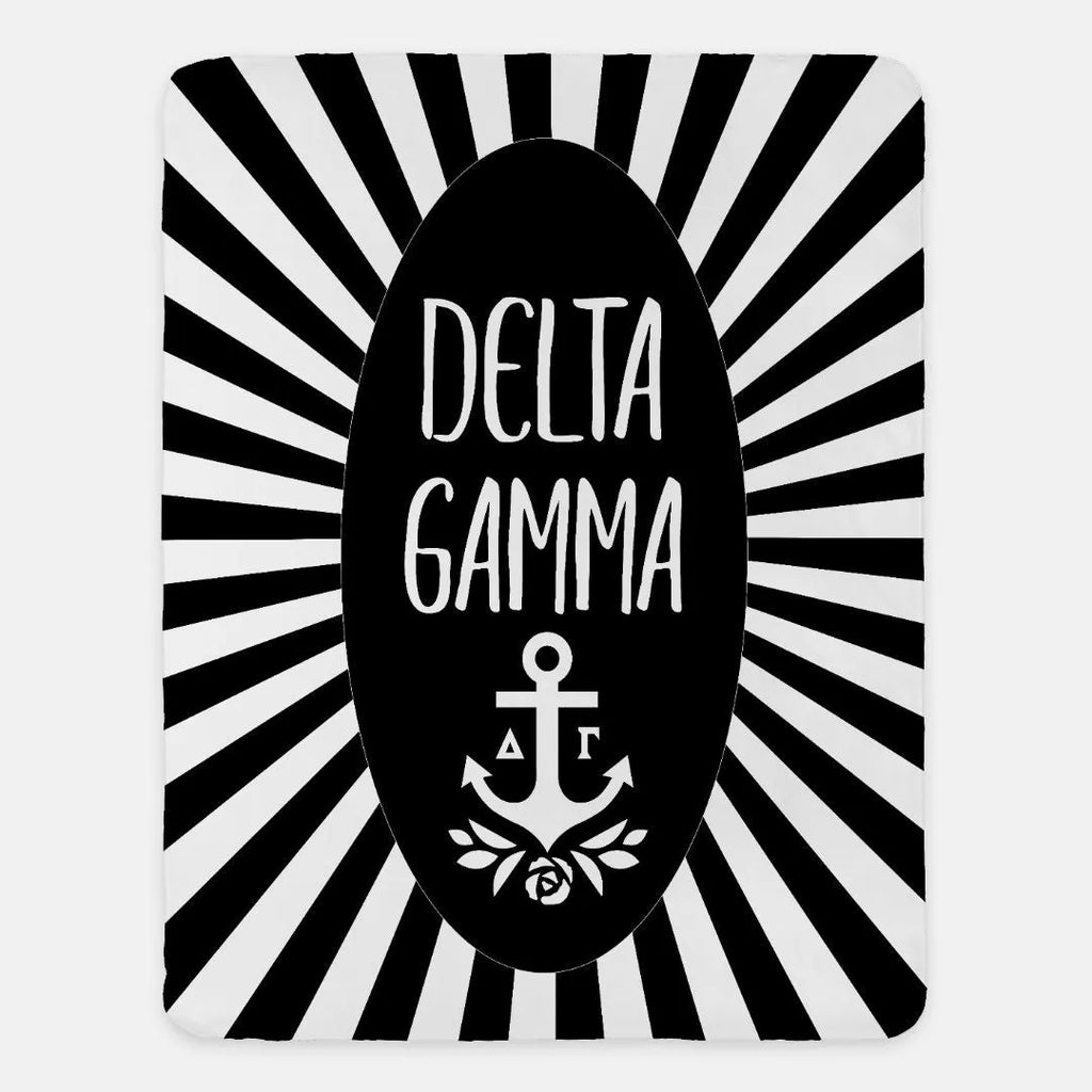 Delta Gamma Starburst Sherpa Blanket 60"x80" | Custom Gifts |  Dorm Decor | Festive Fit Home