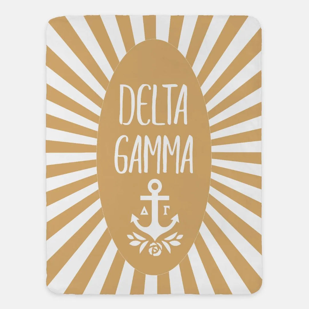 Delta Gamma Starburst Sherpa Blanket 60"x80" | Custom Gifts |  Dorm Decor | Festive Fit Home