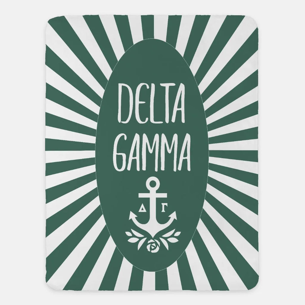 Delta Gamma Starburst Sherpa Blanket 60"x80" | Custom Gifts |  Dorm Decor | Festive Fit Home