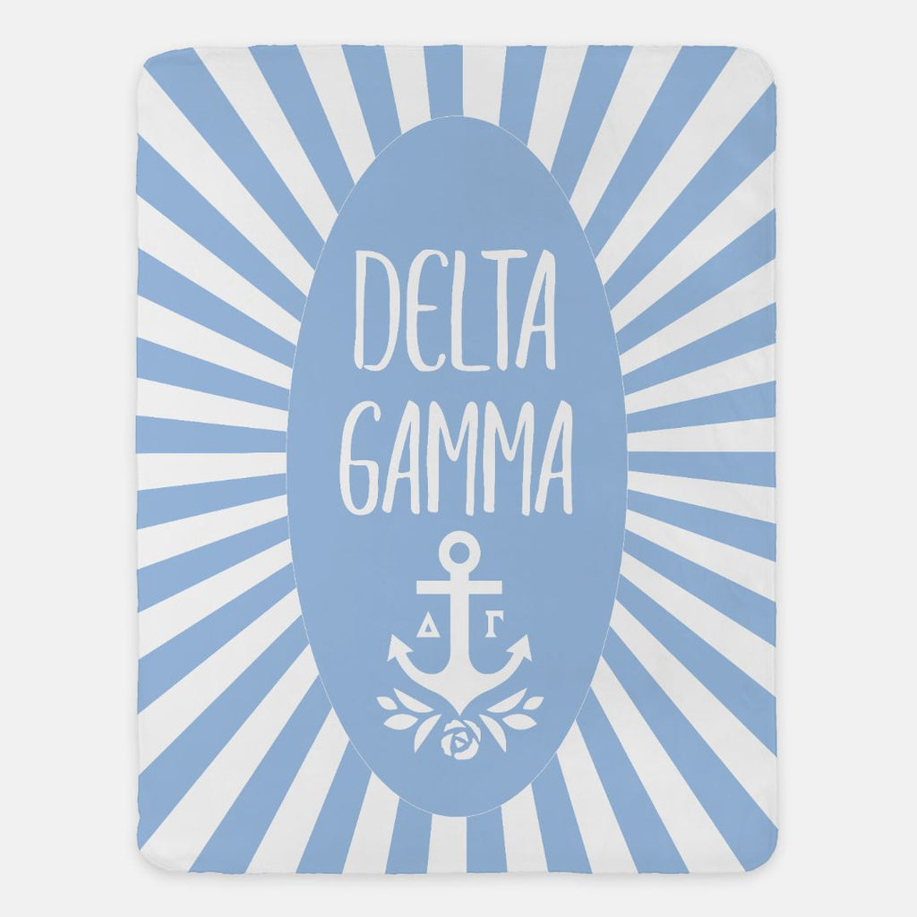 Delta Gamma Starburst Sherpa Blanket 60"x80" | Custom Gifts |  Dorm Decor | Festive Fit Home