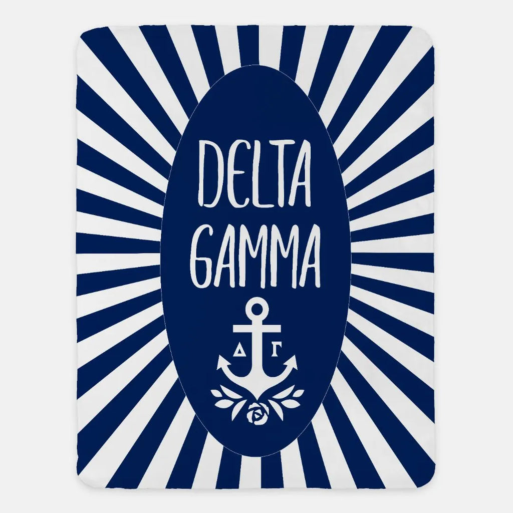 Delta Gamma Starburst Sherpa Blanket 60"x80" | Custom Gifts |  Dorm Decor | Festive Fit Home