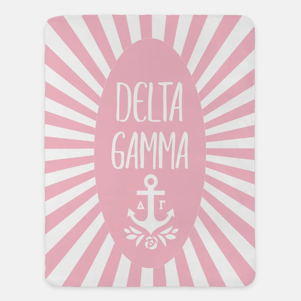 Delta Gamma Starburst Sherpa Blanket 60"x80" | Custom Gifts |  Dorm Decor | Festive Fit Home