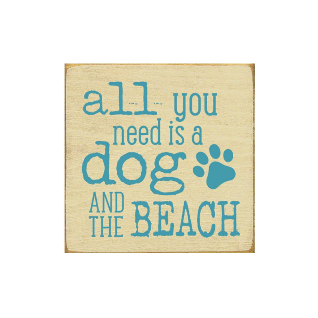 Dog Beach Sign 7"x7" | Quote Signs | Beach Signs | Dog Farmhouse Signs | Festive Fit Home