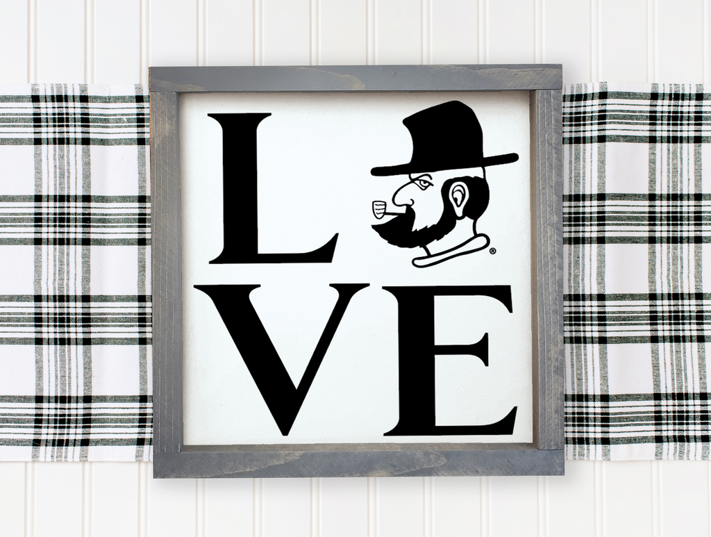 APP STATE 12x12 Wood Framed Sign - Yosef "LOVE" | Mountaineers Gifts