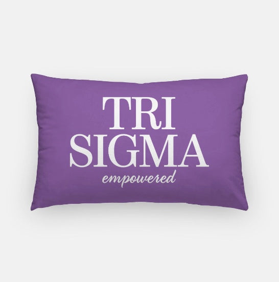 Tri Sigma Traditional Lumbar Pillow Cover | Sigma Sigma Sigma Gifts | Festive Fit Home