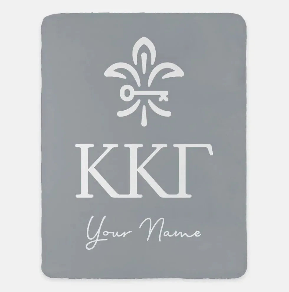 Personalized Kappa Kappa Gamma XL 60x80 Sherpa Throw Blanket | KKG Gifts | Festive Fit Home