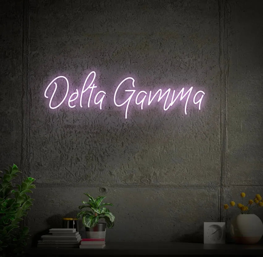 Delta Gamma LED Script Neon Sign | Dorm Decor | Wall Art | Party Sign