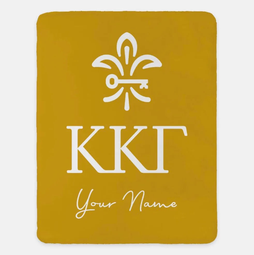 Personalized Kappa Kappa Gamma XL 60x80 Sherpa Throw Blanket | KKG Gifts | Festive Fit Home