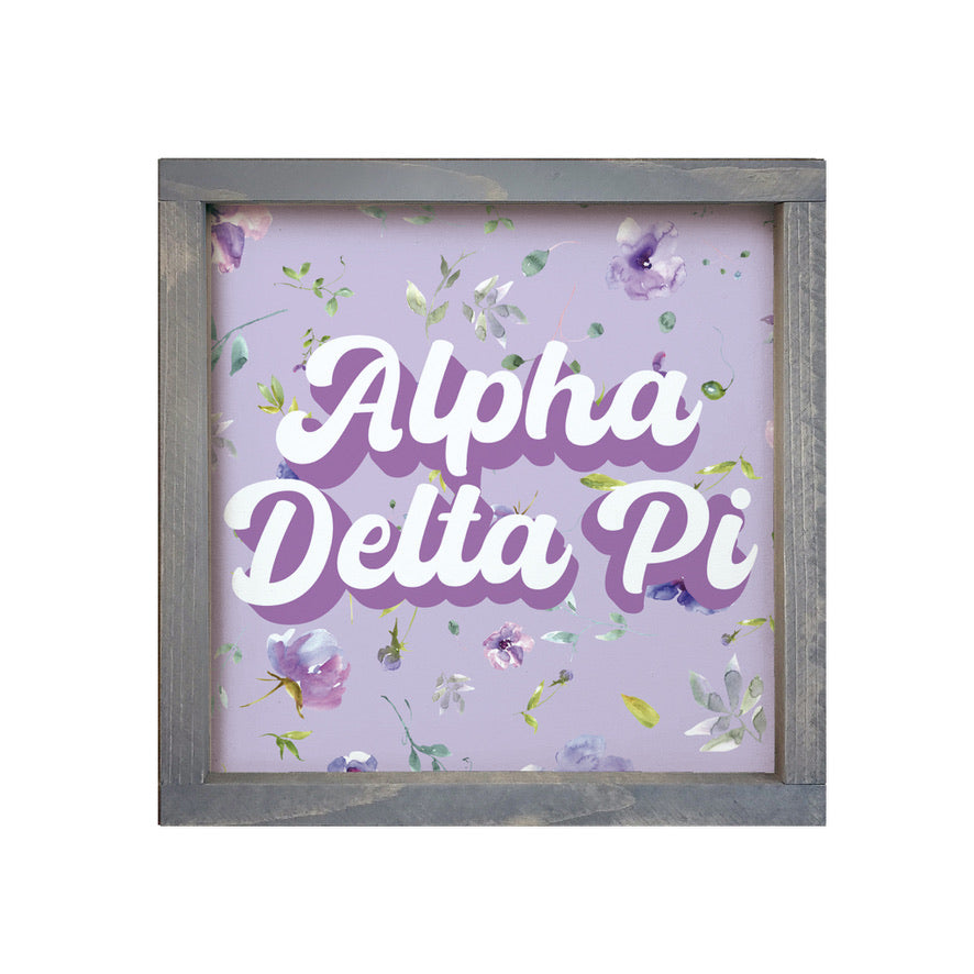 Alpha Delta Pi Sign - Violet Retro - 12"x12" | Gifts and Merchandise