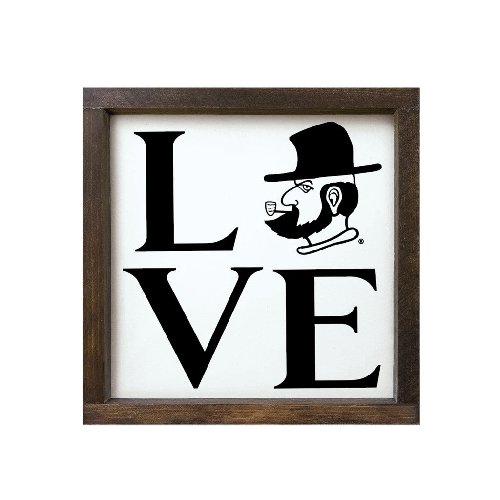 APP STATE 12x12 Wood Framed Sign - Yosef "LOVE" | Mountaineers Gifts