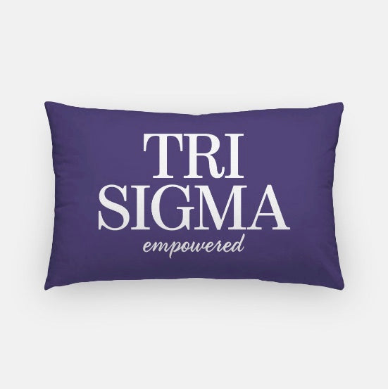 Tri Sigma Traditional Lumbar Pillow Cover | Sigma Sigma Sigma Gifts | Festive Fit Home