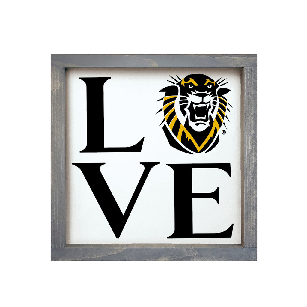Fort Hays State University "LOVE" Wood Framed Sign - 12"x12" | Custom Gifts