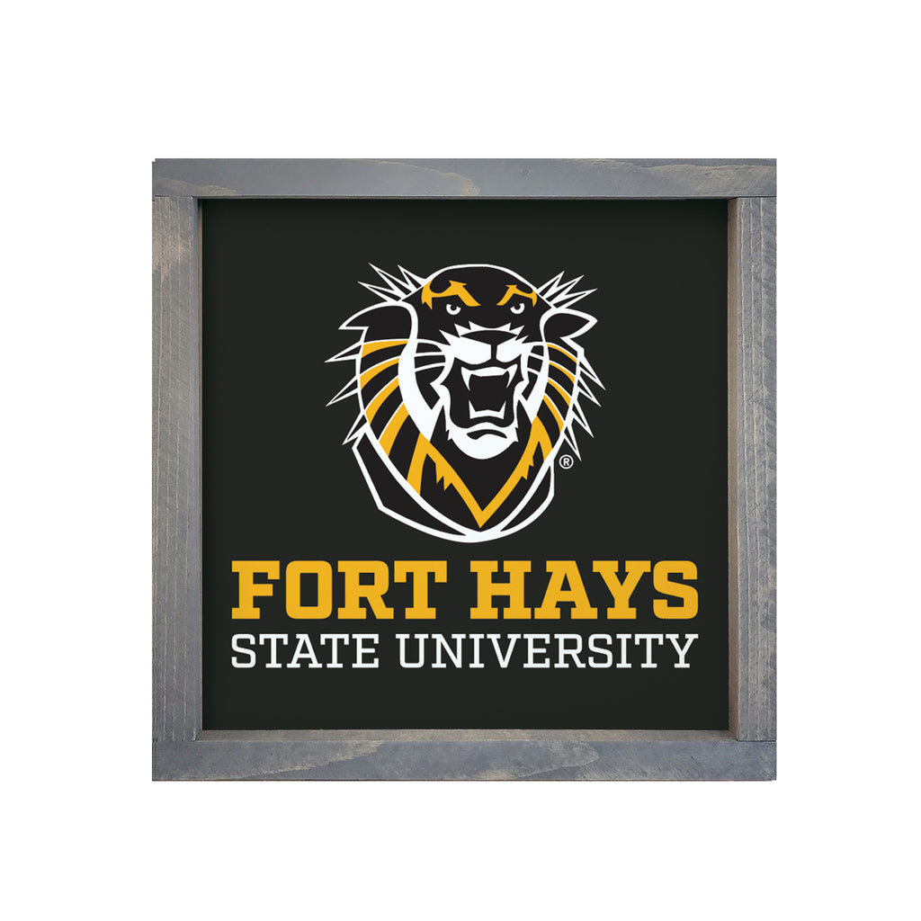 Fort Hays State University Traditional Wood Framed Sign - 12"x12"