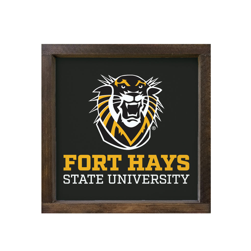 Fort Hays State University Traditional Wood Framed Sign - 12"x12"