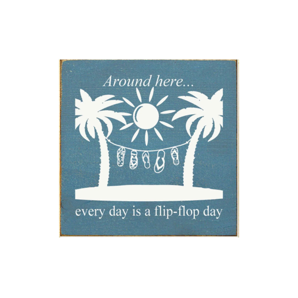 Flip Flop Day Summer Sign - 7"x7" | Summer Home Decor | Beach Signs | Beach Themed Dorm Decor | Festive Fit Home