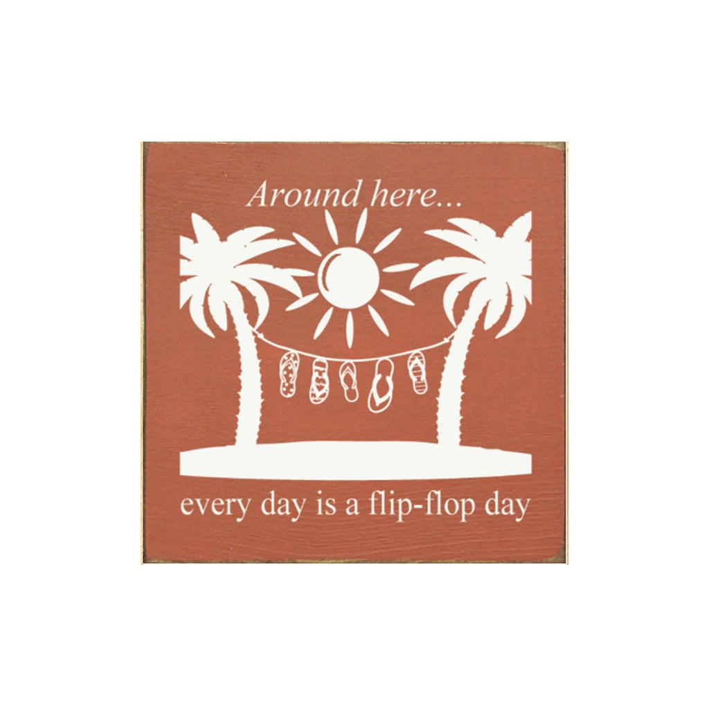 Flip Flop Day Summer Sign - 7"x7" | Summer Home Decor | Beach Signs | Beach Themed Dorm Decor | Festive Fit Home