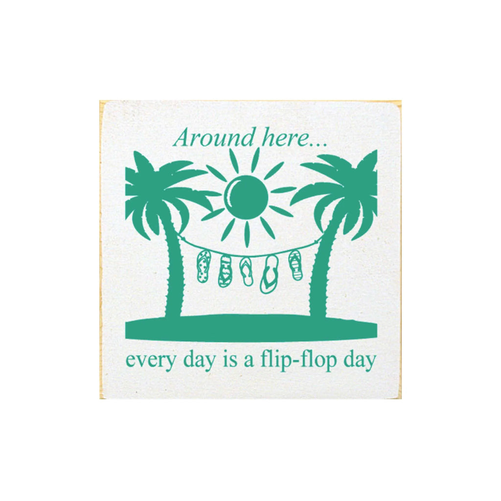 Flip Flop Day Summer Sign - 7"x7" | Summer Home Decor | Beach Signs | Beach Themed Dorm Decor | Festive Fit Home