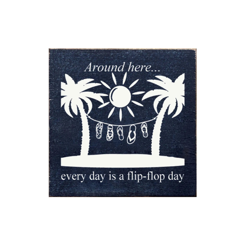 Flip Flop Day Summer Sign - 7"x7" | Summer Home Decor | Beach Signs | Beach Themed Dorm Decor | Festive Fit Home