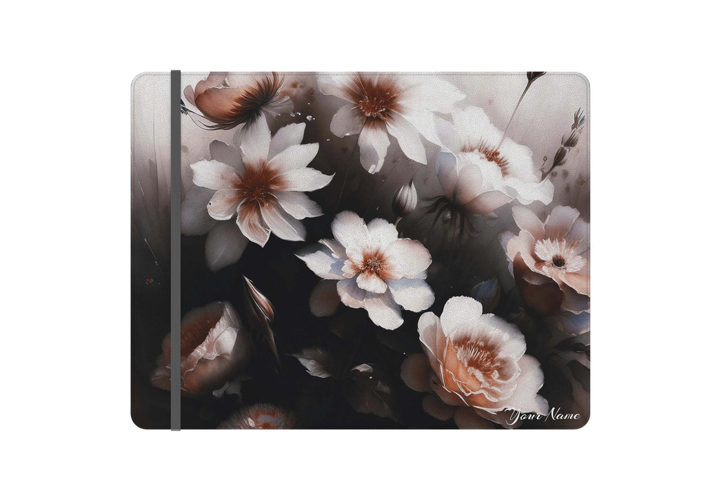 Floral Shadows Personalized Vegan Leather Notebook Folio | Gifts | College Journal | College Accessories | Festive Fit Home