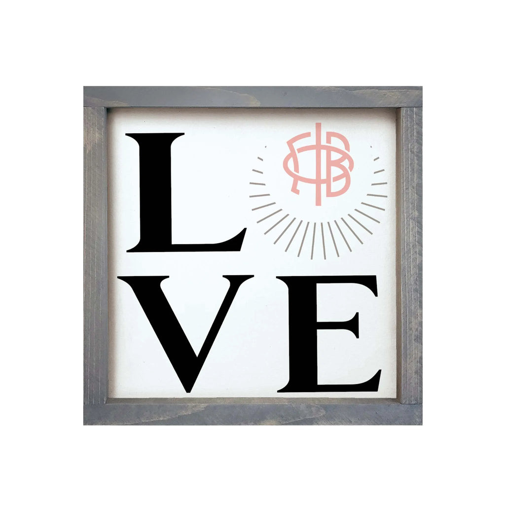 Gamma Phi Beta "LOVE" Wood Framed Sign - 12"x12" | Custom Gifts | Dorm  Decor | Festive Fit Home