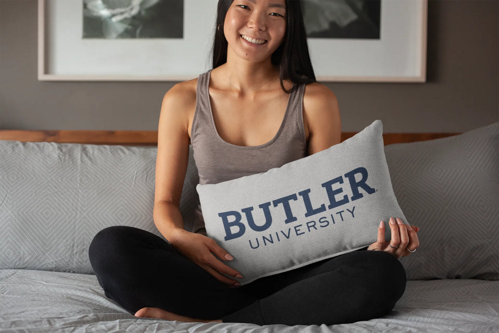 Butler University Gray Lumbar Pillow Cover | Official Merchandise | Gifts and Decor | Festive Fit Home