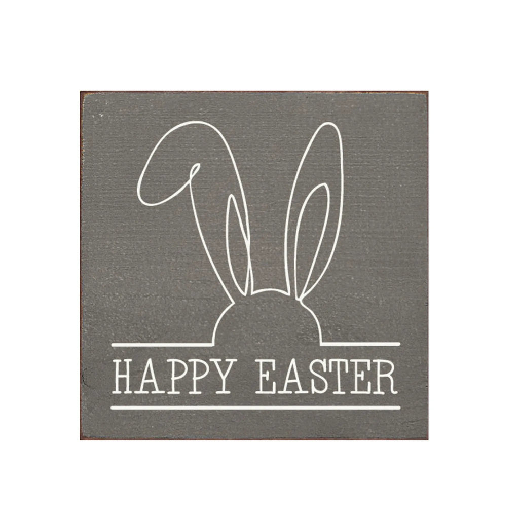 Bunny Ears Happy Easter Wood Sign - 7"x7" | Easter Home Decor | Festive Fit Home