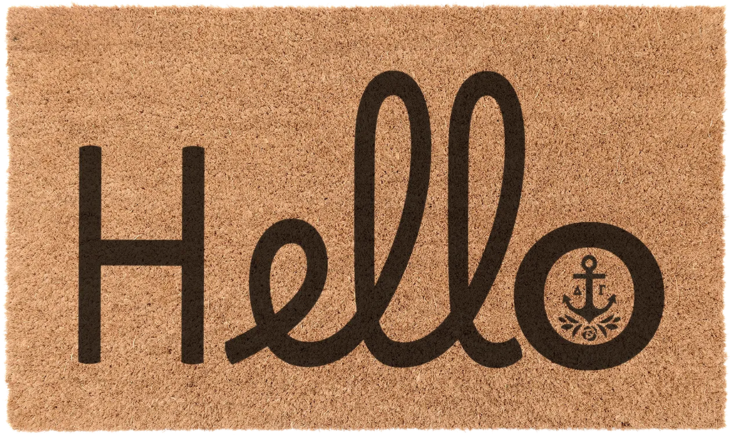 Delta Gamma Coir Doormat - Hello | Custom DG Welcome Entryway Mat