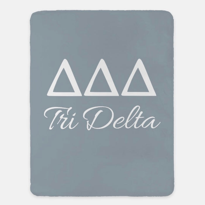 Tri Delta Sherpa Blanket - 60"x80" | Official Merchandise | Gift Shop