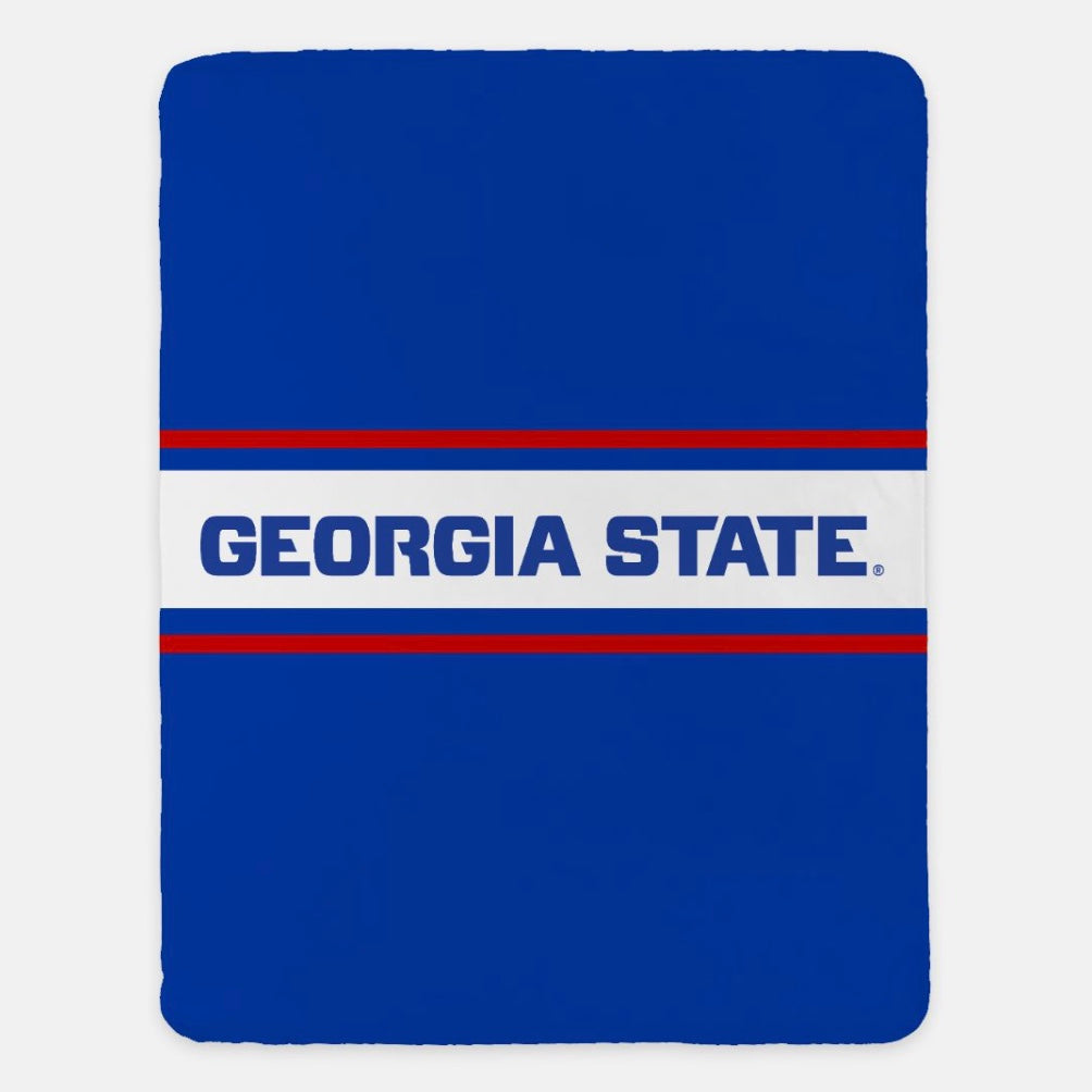 Georgia State Sherpa Blanket - Center Band 60"x80" | Gifts and Decor