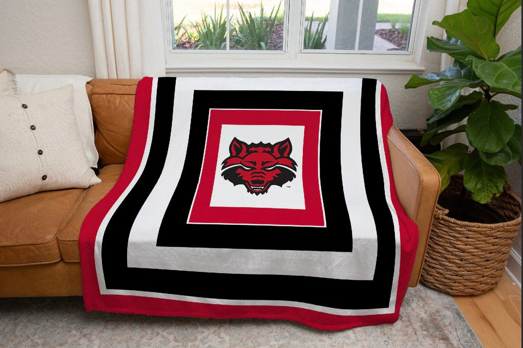 Arkansas State University Layered Sherpa Blanket 60"x80" | Gifts and Merchandise | Festive Fit Home