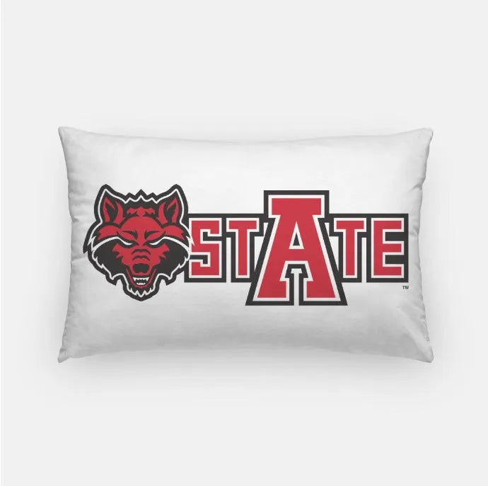 Arkansas State University Lumbar Pillow Cover - Wolf Head | Gifts