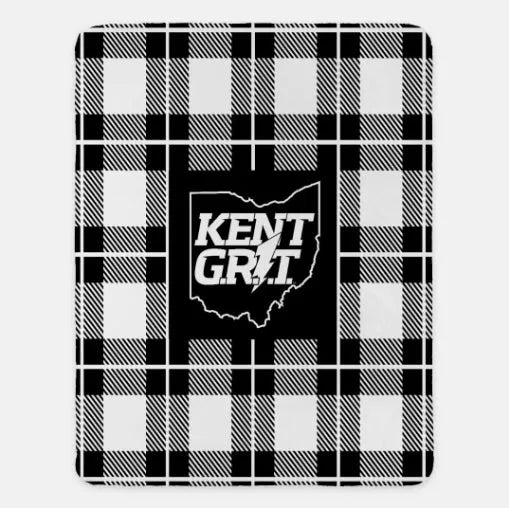 Kent State University Blanket - Kent Grit Plaid 60"x80" | Custom Gifts