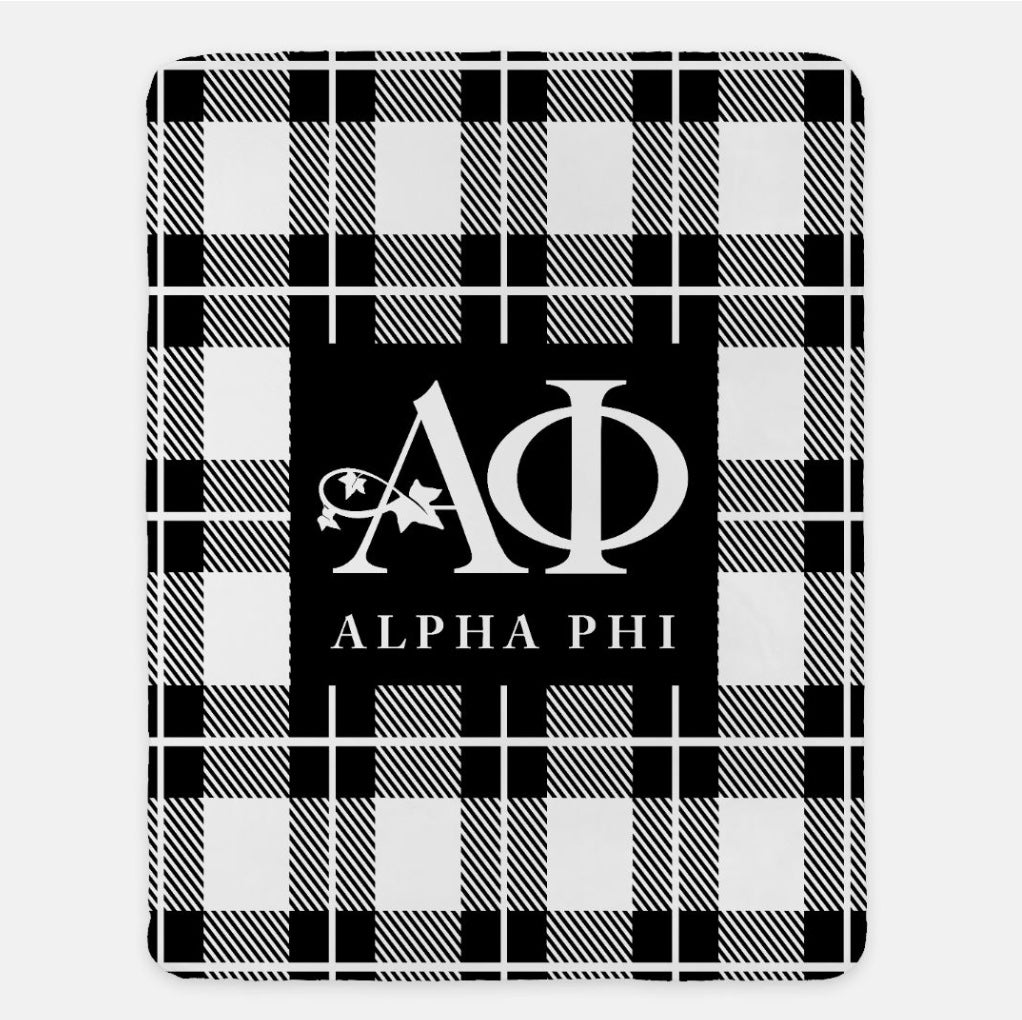 Alpha Phi Blanket - Plaid 60"x80" | Official Gift Shop | Dorm Decor