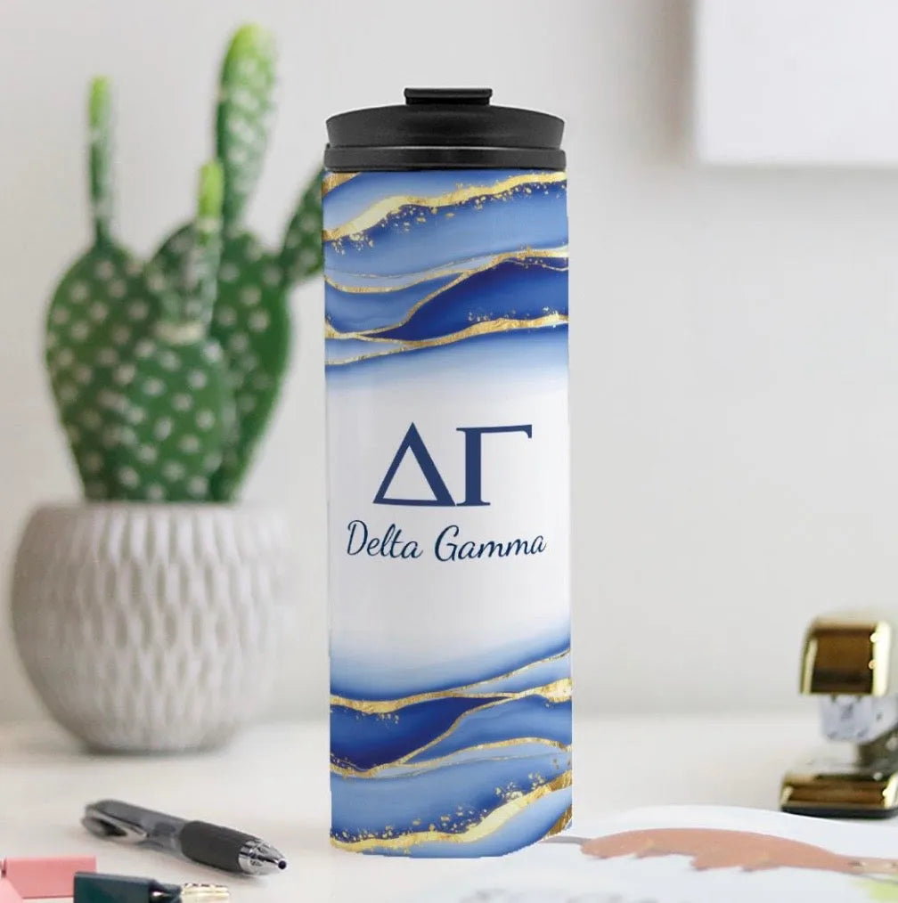 Delta Gamma Thermal Tumbler - Geode - 16 oz. | Gifts and Merchandise | Festive Fit Home