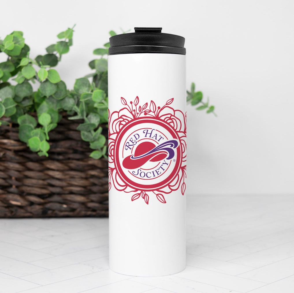 Red Hat Society Thermal Tumbler - Rose Silhouette Frame | Gift Shop