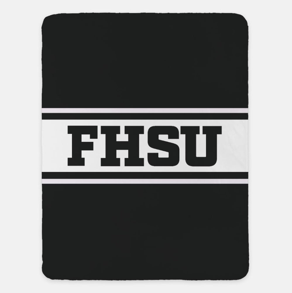 FHSU University Blanket - Center Band  60"x80" | Custom Gifts | Decor
