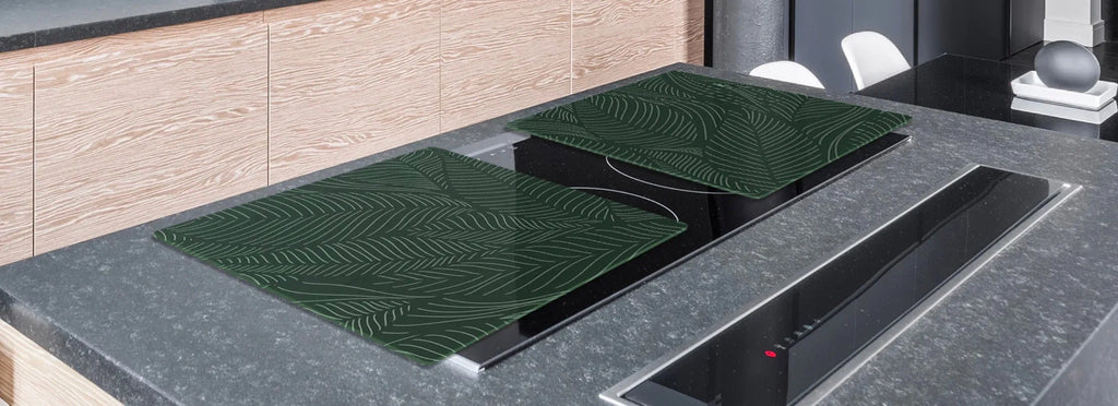 Stove Top Cover - Deep Green Leaves | Noodle Board | Burner Cover