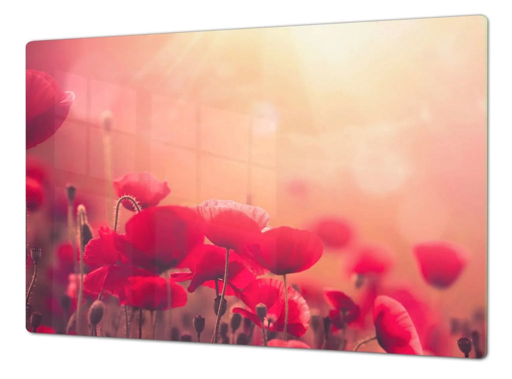 Stove Top Cover - Red Poppies | Gas & Induction Electric Burner Cover