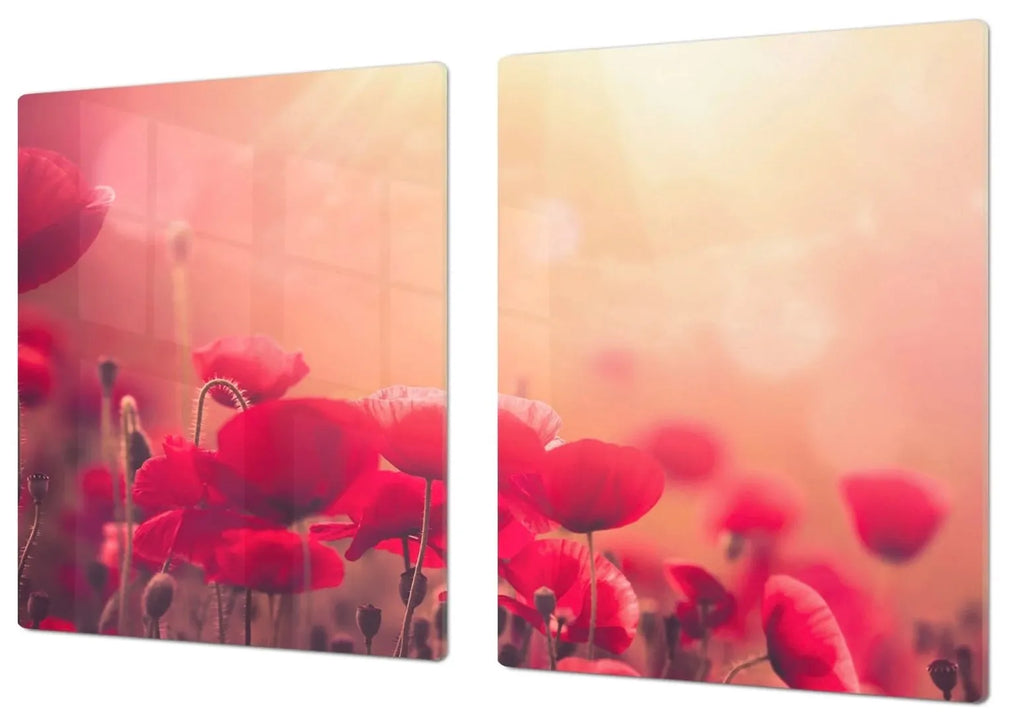 Stove Top Cover - Red Poppies | Gas & Induction Electric Burner Cover