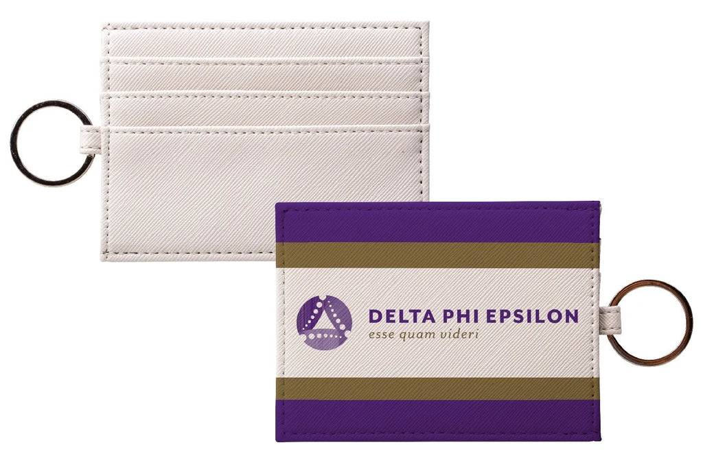 Delta Phi Epsilon Cardholder Saffiano Leather Finish - Stripes | Gifts