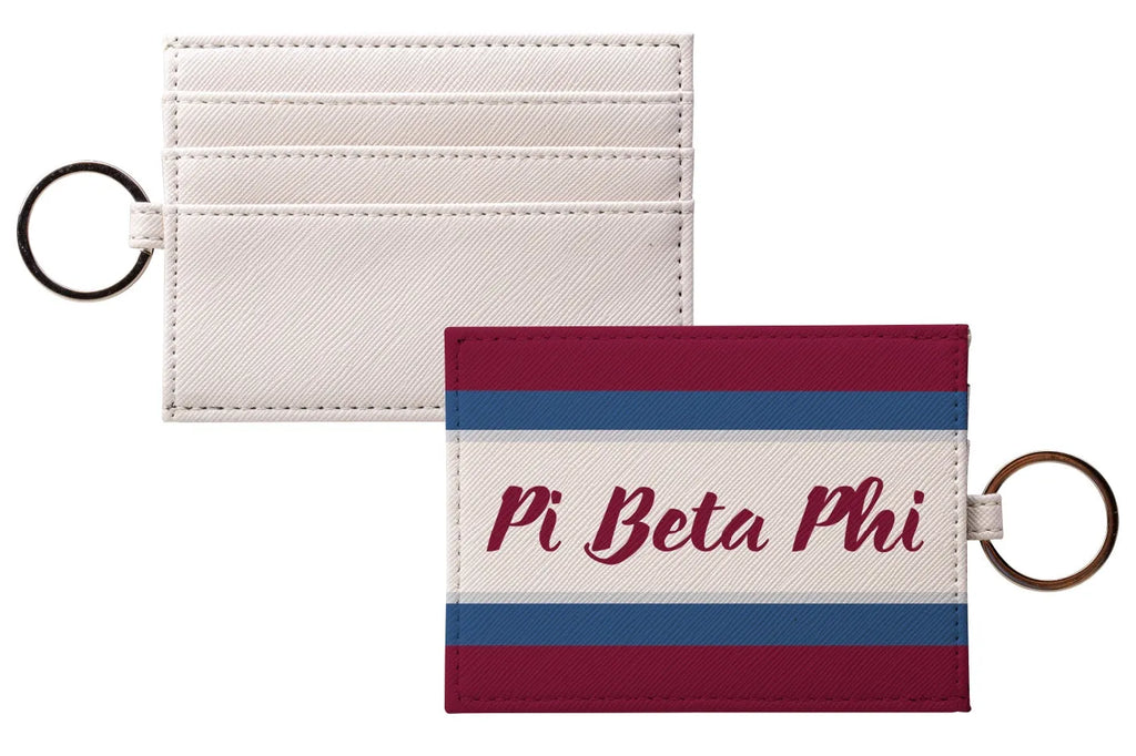 Pi Beta Phi Cardholder Saffiano Leather Finish - Stripes | Gifts