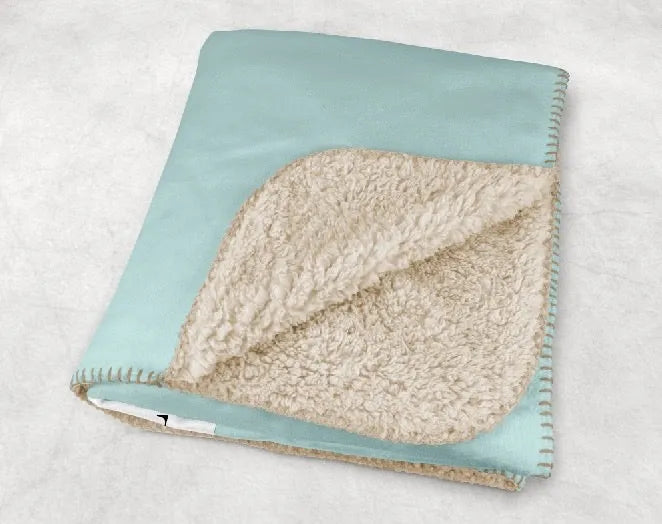 Kappa Alpha Theta XL 60x80 Sherpa Throw Blanket - Blue Wide Band