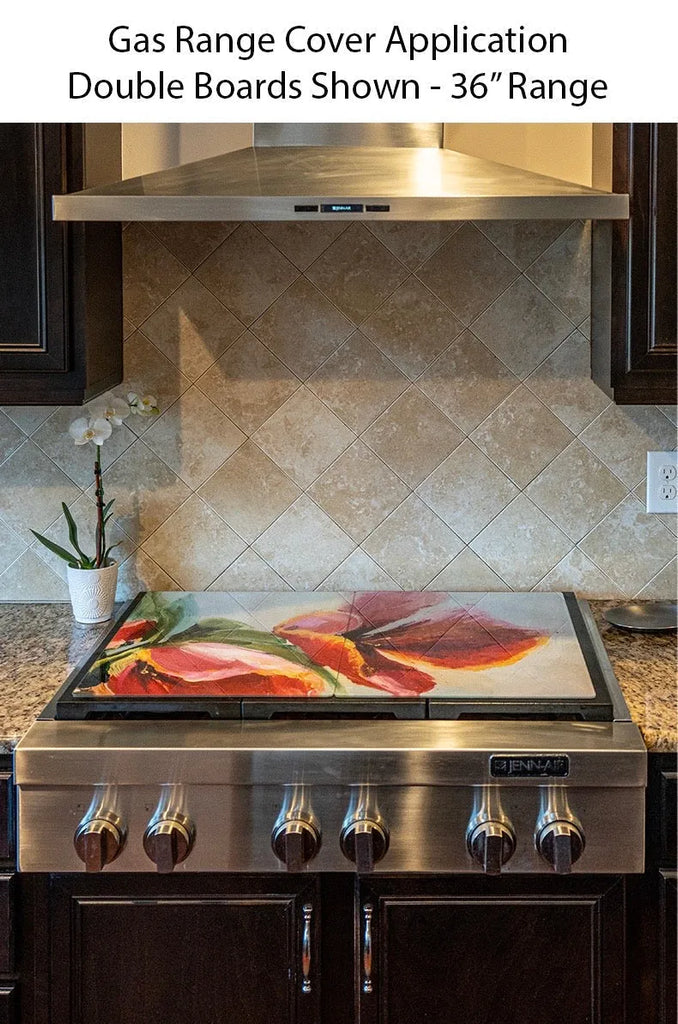 Glass Stove Top Cover and Multi-Purpose Cutting Boards | Induction Top Cover | Modern Kitchen Decor | Festive Fit Home