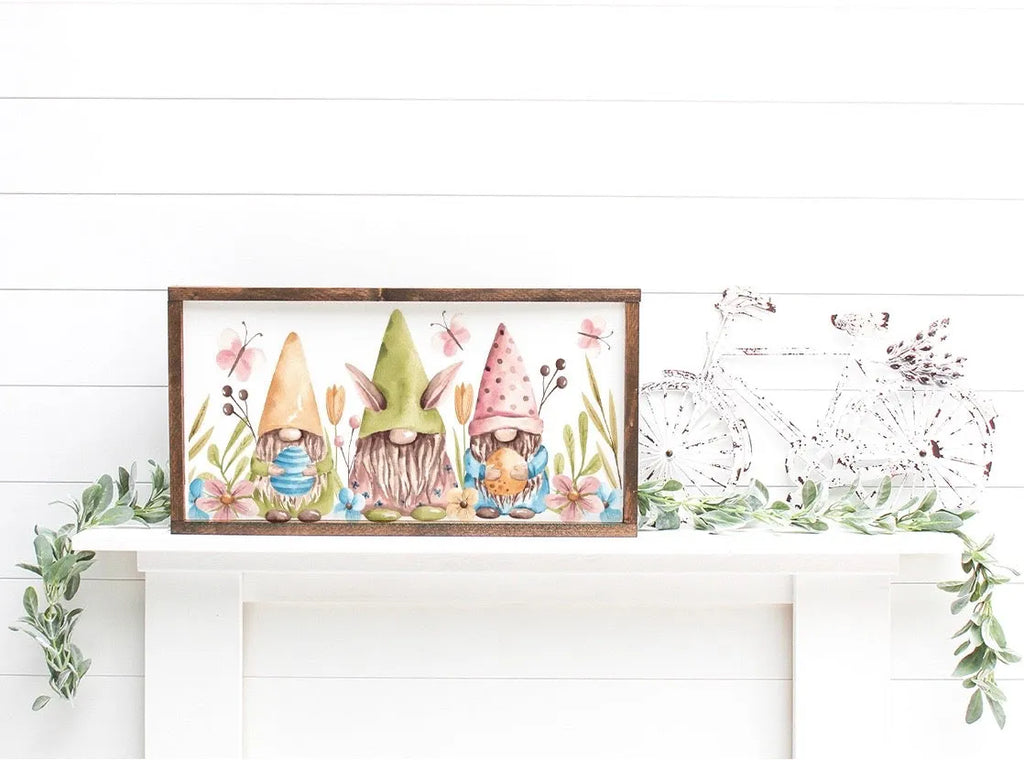 Easter Gnomes Large Wood Sign, Festive Fit Home, Seasonal Signs, Easter Signs, Spring Home Decor, Easter Home Decor, Easter Art | Festive Fit Home