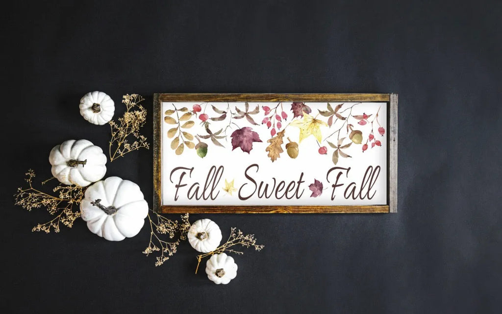 Fall Sweet Fall Farmhouse Wood Sign - 12"x24" -12"x24| Fall Home Decor 