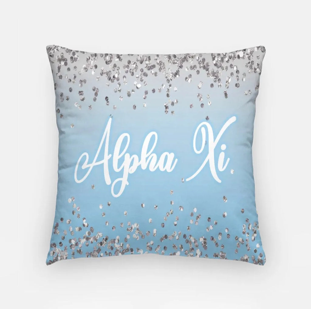 Alpha Xi Delta Blue Throw Pillow Cover - Greek Letters 18" | Gifts | Official Merchandise | Festive Fit Home