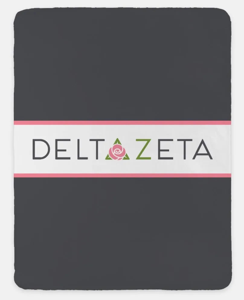 Delta Zeta XL 60x80 Traditional Sherpa Throw Blanket | Custom DZ Gifts