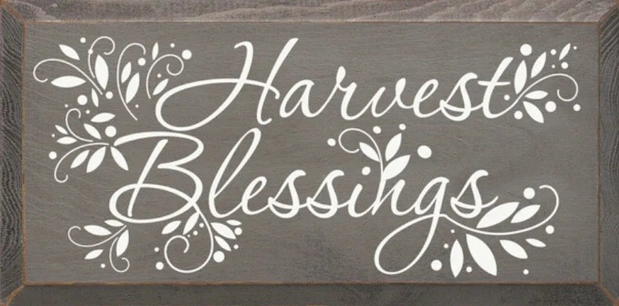 Harvest Blessings Autumn Large Wood Sign - 9"x18"