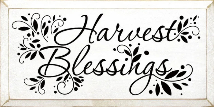 Harvest Blessings Autumn Large Wood Sign - 9"x18"