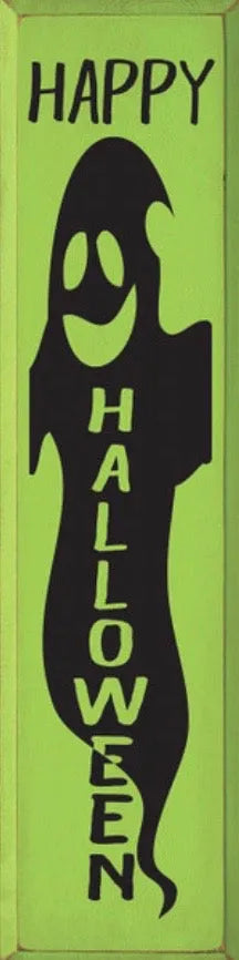 Happy Halloween Ghost Door Sign - 9"x36" | Halloween Home Decor